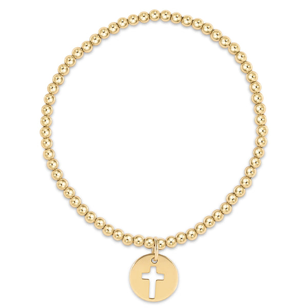 Classic Gold 3mm Bracelet | Blessed Disc Charm