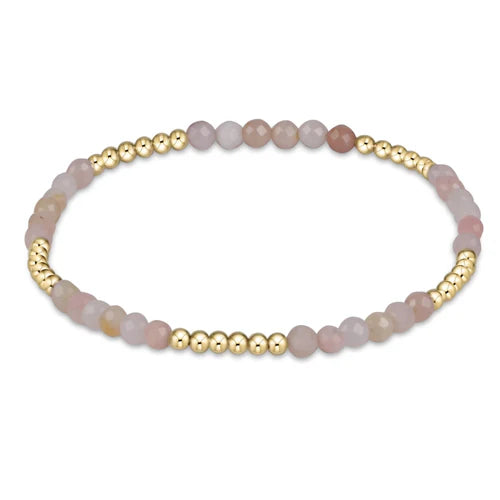 Gold Blissful 2.5mm Bracelet | Pink Opal