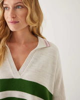 Marina Polo Sweater | Sea Salt + Emerald