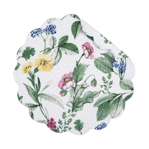 Marcy Blooms Quilted Round Placemat