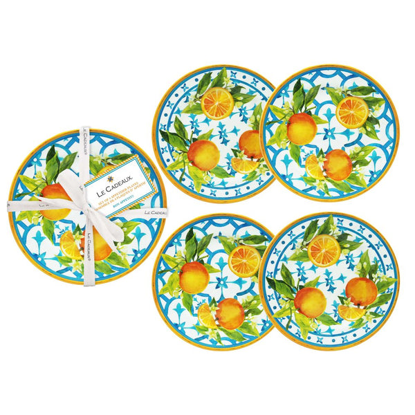 Valencia Melamine Appetizer Plates | Set of 4