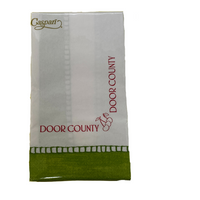 Door County Cherries Green Guest Towels