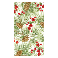 Evergreen & Berries White Guest Towels