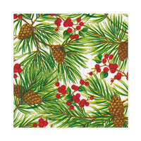 Evergreen & Berries White Lunch Napkins