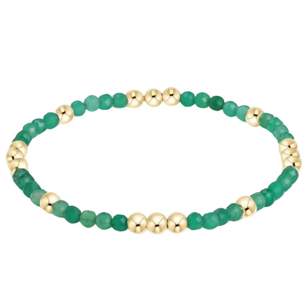 Worthy Pattern 3mm Bracelet | Green Onyx
