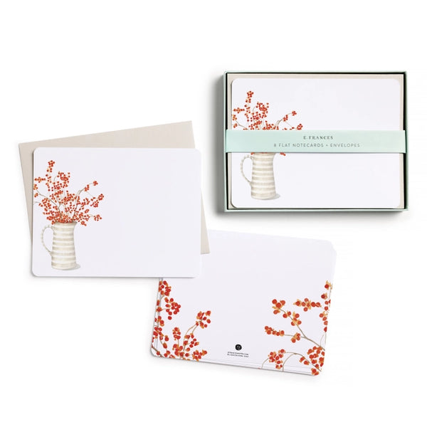 Autumn Berry Pitcher Flat Notes | Set of 8