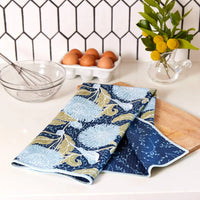 Chrysanthemum Bird Blu Tea Towel