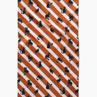 Orange Striped Black Cats Kitchen Towel