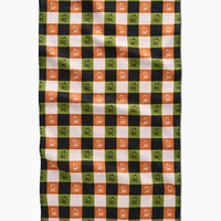 Jack-O-Lantern Checker Kitchen Towel