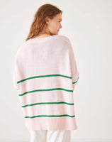 Montauk V-Neck Sweater | Soft Pink + Clover