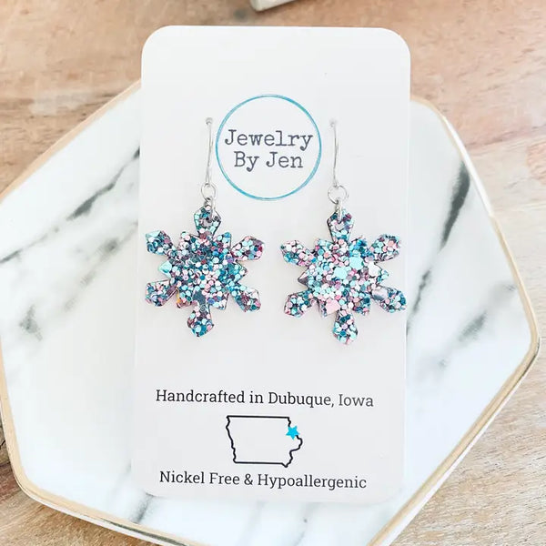 Small Snowflake Earring | Mermaid Glitter