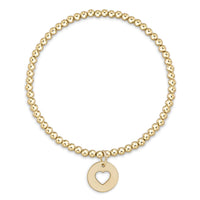 Extends Classic Gold 3mm Bracelet | Love Disc Charm