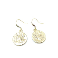Coin Earring | Brushed Gold