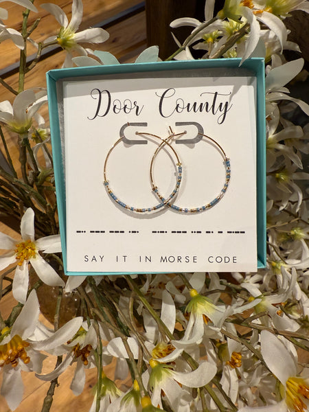 Door County Morse Code Hoop Earrings