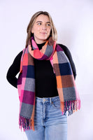 Phoebe Ribbed Scarf | Orange & Pink