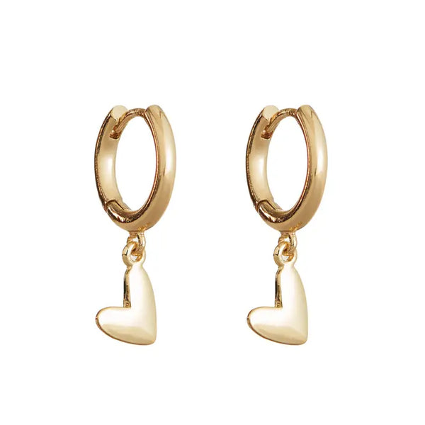 Gold Sweetheart Huggie Hoop Earrings