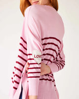 Amour Sweater | Orchid + Wine Stripes