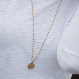 Coin in Gold on Pyrite | Long Necklace
