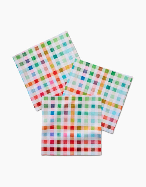 Woven Spring Plaid Dishcloths | Set of 3