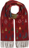 Colorful Fir Trees Cashmink Scarf | Red