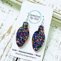Holiday Lightbulb Earrings | Jewel Tone Glitter