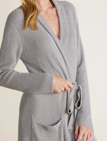 CozyChic Lite Dove Gray Ribbed Robe | Large/ExtraLarge