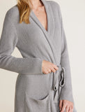 CozyChic Lite Dove Gray Ribbed Robe | Large/ExtraLarge