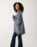 Bari Side Button Sweater | Frost Gray