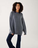 Bari Side Button Sweater | Frost Gray