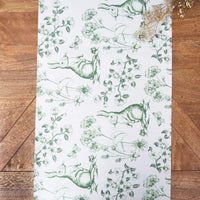 Spring Greens Bunny Toile Table Runner | 72 Inch