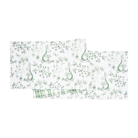 Spring Greens Bunny Toile Table Runner | 72 Inch