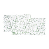 Spring Greens Bunny Toile Table Runner | 72 Inch