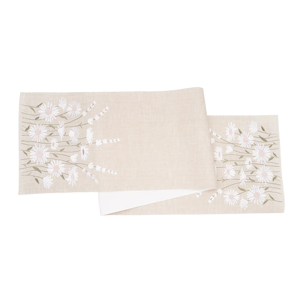 Daisy Bliss Embroidered Table Runner | 72 Inch