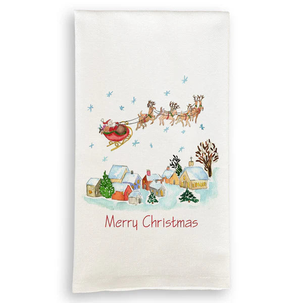 Santa's on His Way Kitchen Towel