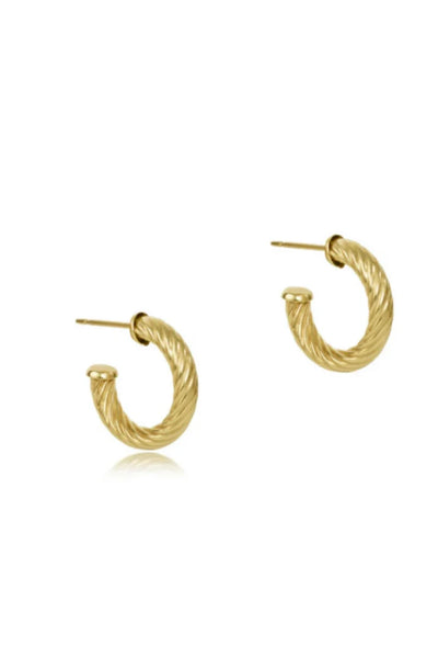 Gold 4mm Twist Post Hoop | 0.5 Inch