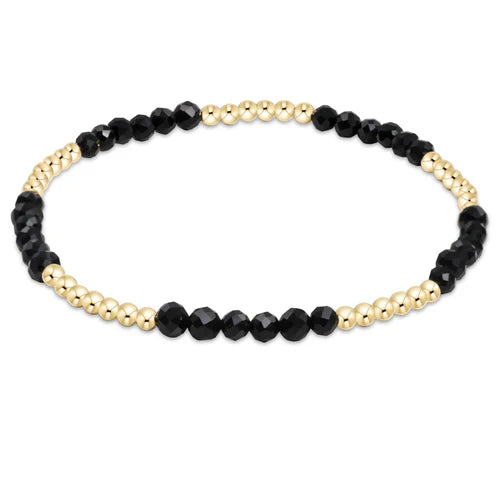 Gold Blissful 2.5mm Bracelet | Faceted Onyx