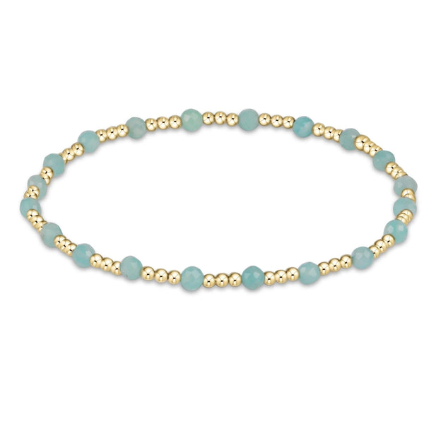 Gold Sincerity 3mm Gemstone Bracelet | Aquamarine