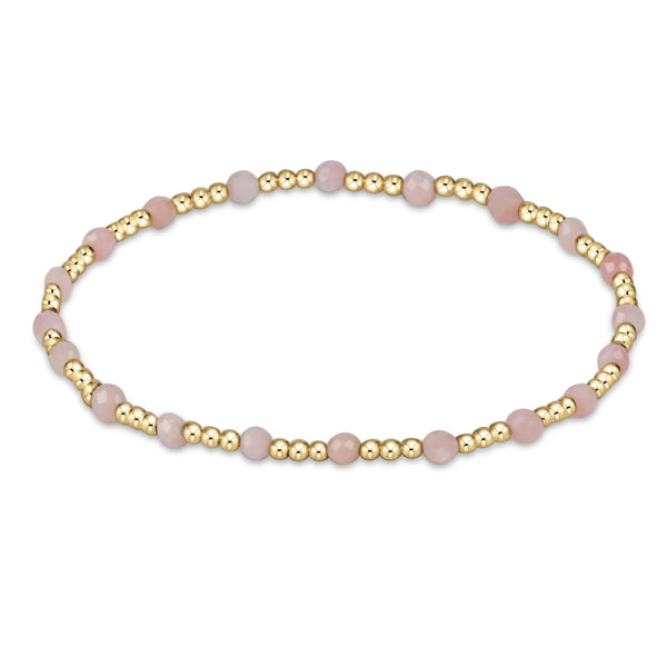 Gold Sincerity 3mm Gemstone Bracelet | Pink Opal