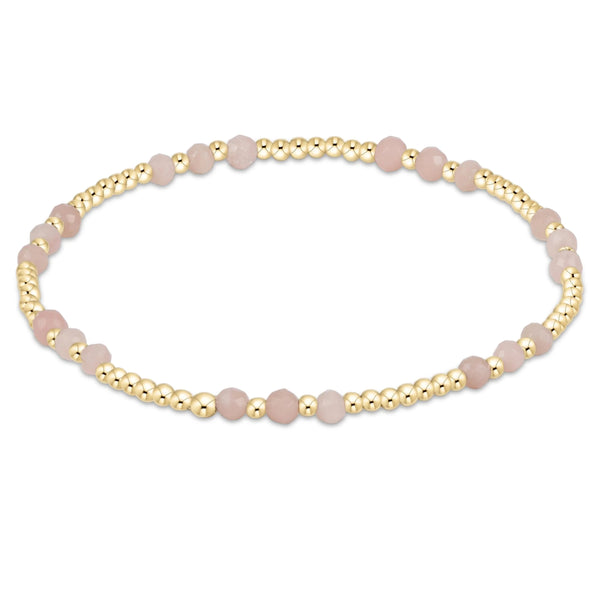 Gold Joy 3mm Gemstone Bracelet | Pink Opal