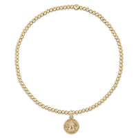 Classic Gold 3mm Bracelet | Protection Disc Charm