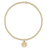 Classic Gold 2mm Bracelet | Paw Print Disc Charm