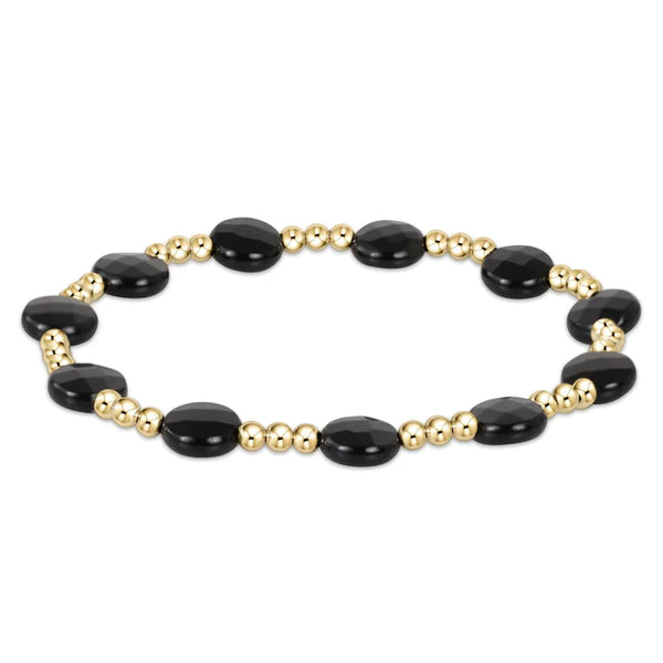 Admire 3mm Gold Bracelet | Faceted Onyx