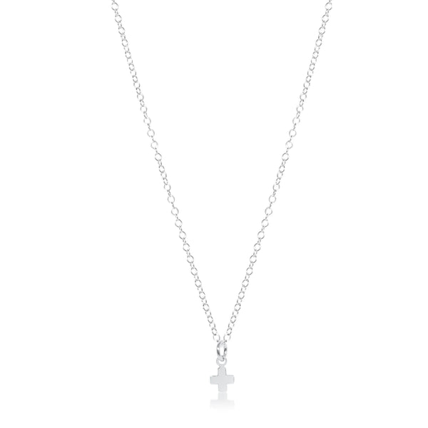 Signature Cross Small Charm | 16 Inch Silver Necklace