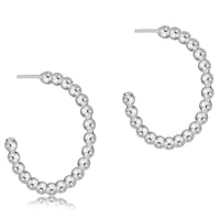 4mm Sterling Beaded Hoop Earring | 1.25"