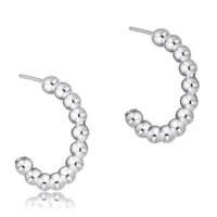 3mm Sterling Beaded Hoop Earrings | 1"