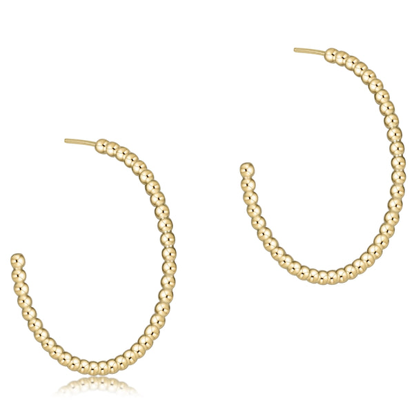 2mm Gold Beaded Hoop | 1.25"