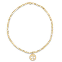 Classic Gold 2mm Bracelet | Guardian Angel Disc Charm