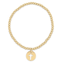 Classic Gold 3mm Bracelet | Blessed Disc Charm