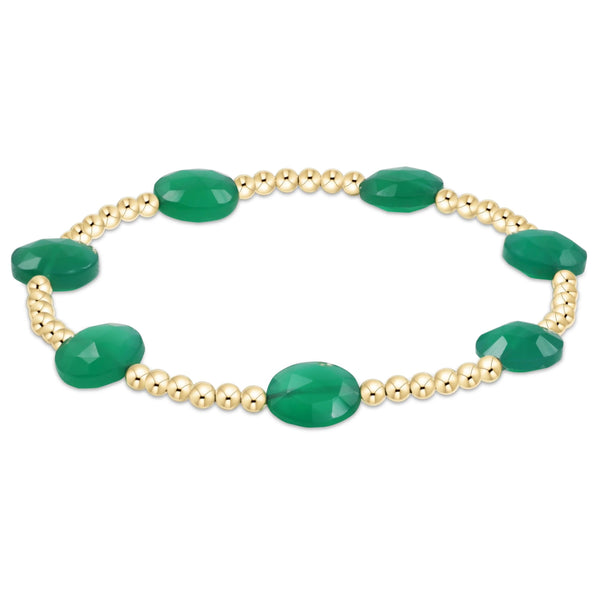 Extends Admire Gold 3mm Bracelet | Green Onyx