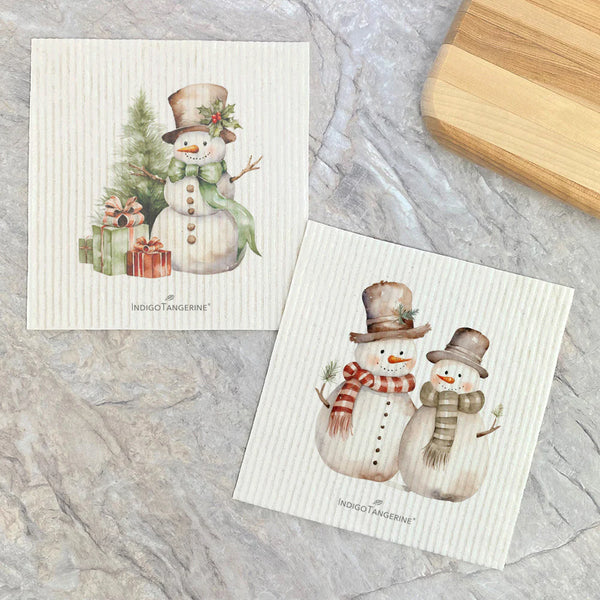 Snowmen Swedish Dishcloths | Set of 2